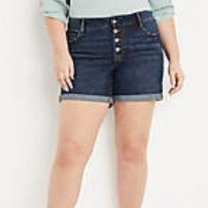 NEW Maurices Size 24W Cuffed Button Fly 6in Boyfriend Short